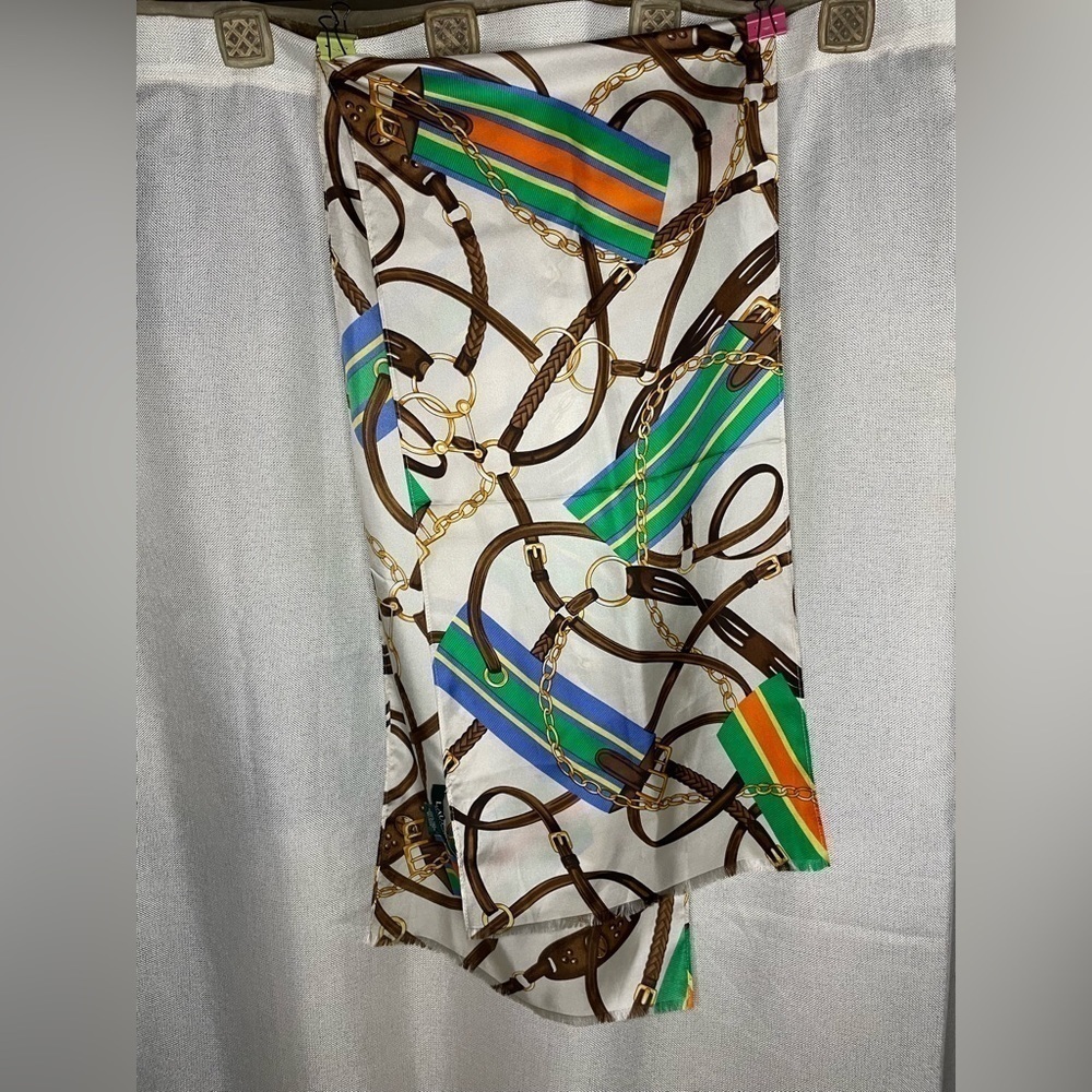 Ralph Lauren Foulard Silk Gold Double Horse Bridal​​​​​​​​​​​​ - Picture 7 of 10